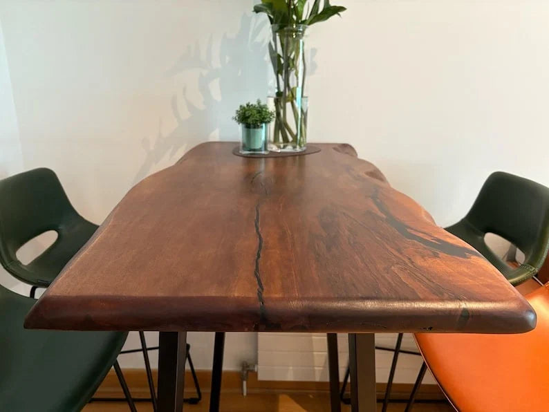 The Bistro Live Edge Bar Table | Handcrafted Sheesham