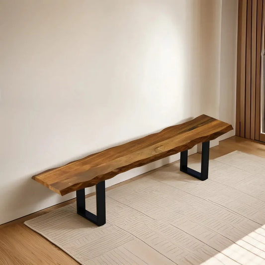 The Hearthside Live Edge Bench | Solid Sheesham