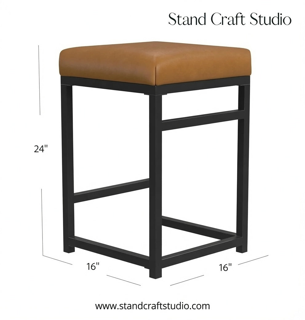 The Carmel Counter Stool | 24-Inch Backless Metal Frame