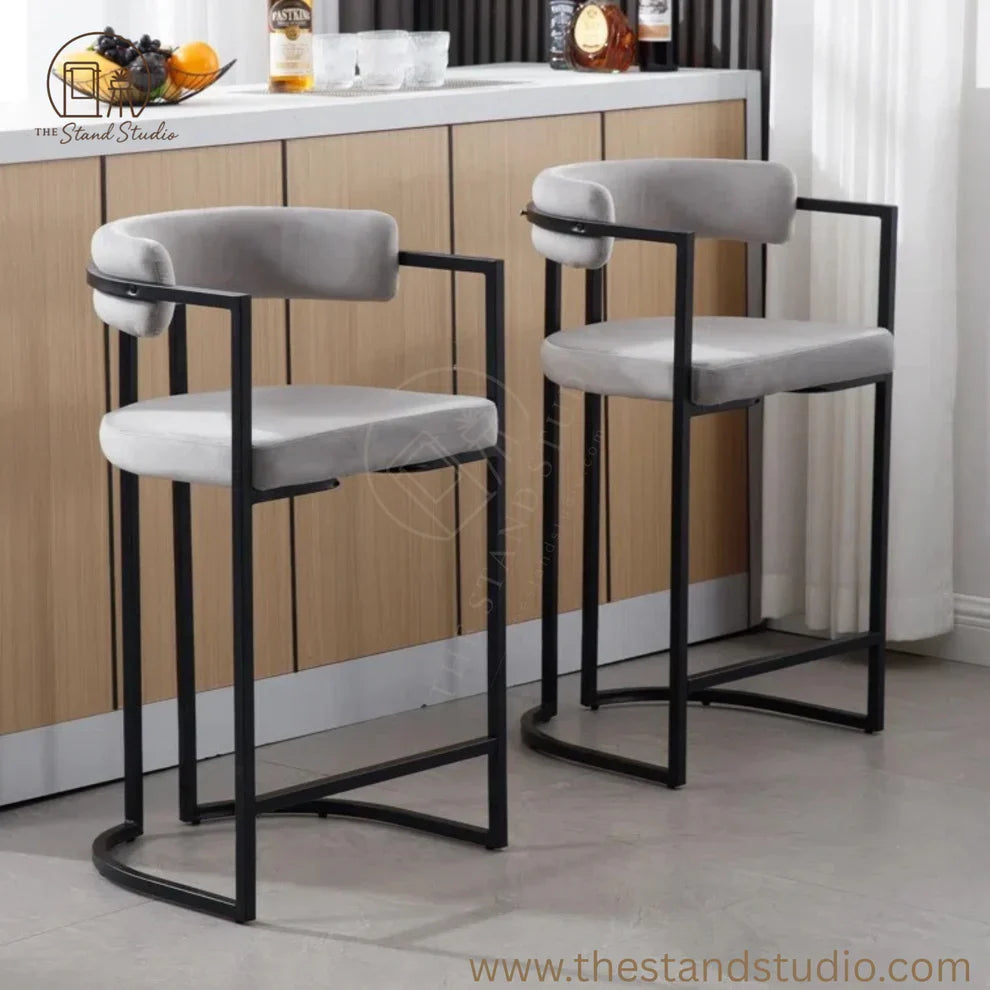 The Industrial Metal-Frame Bar Chair